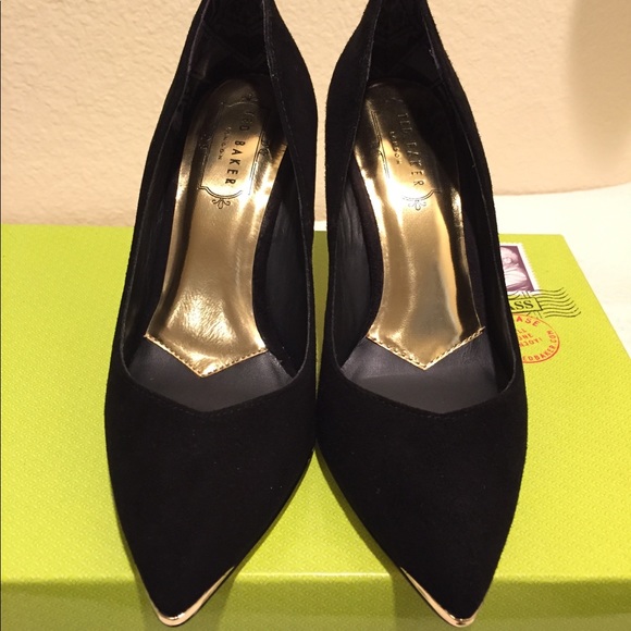ted baker black suede heels